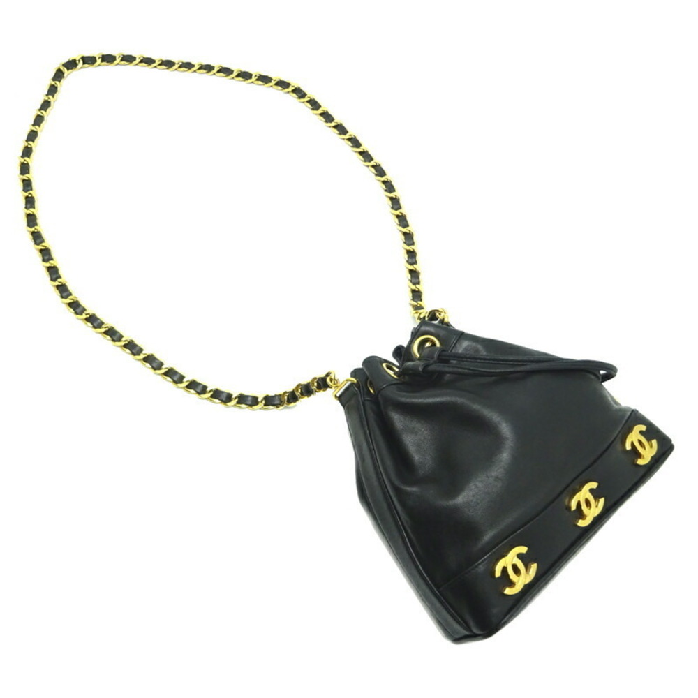 Chanel Triple Coco Drawstring Chain Lambskin Shou… - image 3